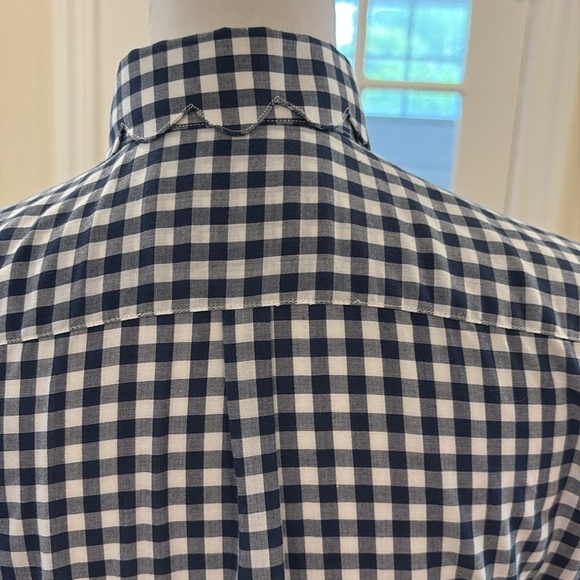 Kiel James Patrick Scalloped Oxford blue/white checkered shirt dress. Size XS - Picture 8 of 11